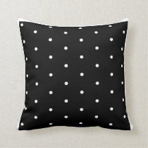 Schwarz-Weiß-Polka-Dotkissen