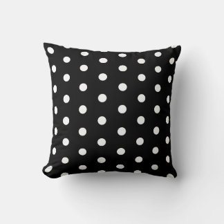 Schwarz-Weiß-Polka-Dotkissen Kissen