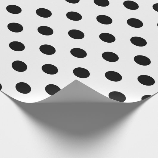 Schwarz & Weiß Polka Dots Dot Chic Muster Geschenkpapier (Ecke)