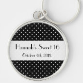 Schwarz-Weiß-Polka-Dots, dotiert, süß 16 Schlüsselanhänger (Vorne)