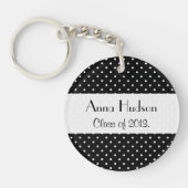 Schwarz-Weiß-Polka-Dots, Dotter, Abschluss Schlüsselanhänger (Vorderseite)