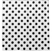 Schwarz-Weiß-Polka-Dots Duschvorhang (Vorderseite)