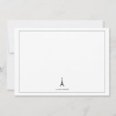 Schwarz-Weiß-Polka-Dots-Eiffelturm Einladung (Rückseite)