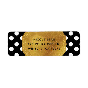 Schwarz-Weiß Polka Dots Gold Glam Party