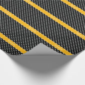 Schwarz-weiß Polka Dots Goldenrod Name Monogram Geschenkpapier (Ecke)