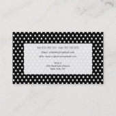 Schwarz-Weiß-Polka-Dots-Haarstollen-Vorlage Visitenkarte (Rückseite)