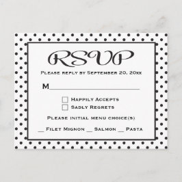 Schwarz-Weiß-Polka-Dots Hochzeit / Party Einladungspostkarte