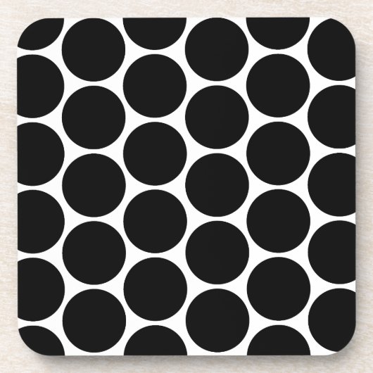 Schwarz-Weiß-Polka-Dots-Muster Küste Untersetzer (Vorderseite)