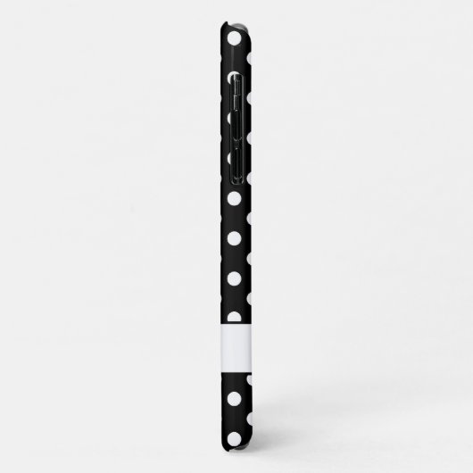 Schwarz-Weiß-Polka-Dots-Muster Personalisiert Case-Mate iPhone Hülle (Hinten/Links)