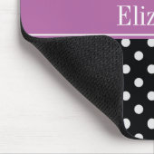 Schwarz-weiß Polka Dots Orchid Monogramm für den L Mousepad (Ecke)