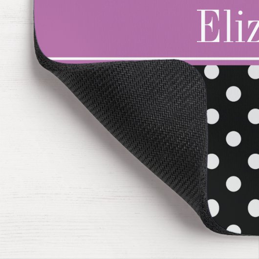 Schwarz-weiß Polka Dots Orchid Monogramm für den L Mousepad (Ecke)