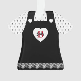 Schwarz-Weiß-Polka-Dots Pinavor Ornament