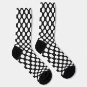 Schwarz-Weiß-Polka-Dots Retro Moderne Abstrakt Socken (Rechts)