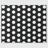 Schwarz-Weiß Polka dots stilvolles Wrapping Paper Geschenkpapier (Flach)