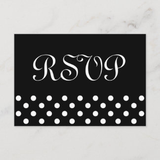 Schwarz-Weiß-Polka-Dots-UAWG RSVP Karte