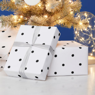 Schwarz-Weiß-Polka-Dots-Umschlagpapier Geschenkpapier