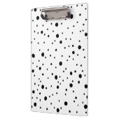 Schwarz-Weiß-Polka-Dots- und Streifen-Notebook Klemmbrett (Links)