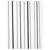 Schwarz-Weiß-Polka-Dots- und Streifen-Notebook Klemmbrett (Rückseite)