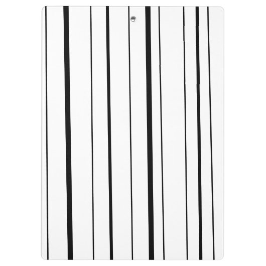 Schwarz-Weiß-Polka-Dots- und Streifen-Notebook Klemmbrett (Rückseite)