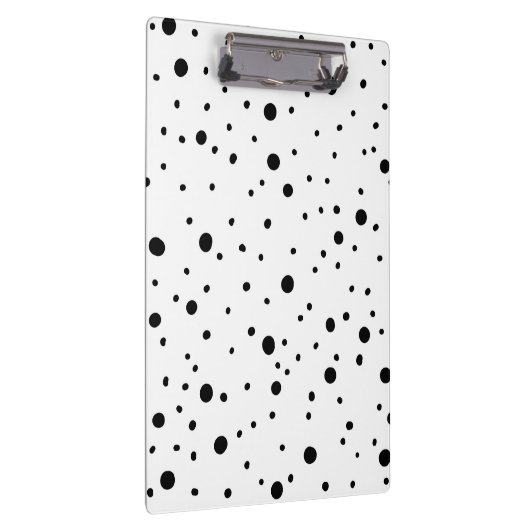 Schwarz-Weiß-Polka-Dots- und Streifen-Notebook Klemmbrett (Rechts)