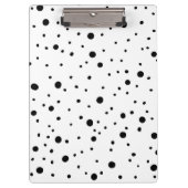 Schwarz-Weiß-Polka-Dots- und Streifen-Notebook Klemmbrett (Vorderseite)