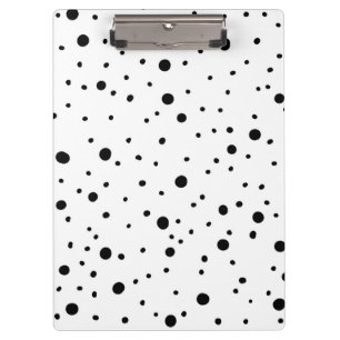 Schwarz-Weiß-Polka-Dots- und Streifen-Notebook Klemmbrett