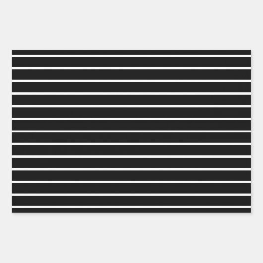 Schwarz-Weiß-Polka-Dotstreifen Geschenkpapier Set (Vorderseite 2)