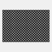 Schwarz-Weiß-Polka-Dotstreifen Geschenkpapier Set (Vorderseite)