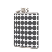 Schwarz-Weiß-Polka-Dotter-Flasche Flachmann (Links)