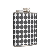 Schwarz-Weiß-Polka-Dotter-Flasche Flachmann (Rechts)