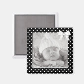 Schwarz-Weiß-Polka-Foto-Magnet Magnet (Vorderseite/Rückseite)