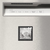 Schwarz-Weiß-Polka-Foto-Magnet Magnet (In Situ (Geschirrspüler))