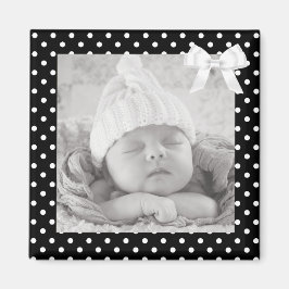 Schwarz-Weiß-Polka-Foto-Magnet Magnet