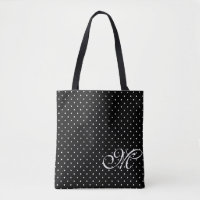 Schwarz-Weiß-Polka-Monogramm