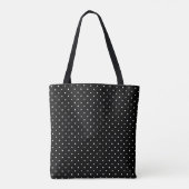 Schwarz-Weiß-Polka-Monogramm Tasche (Rückseite)