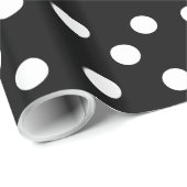 Schwarz-Weiß-Polka-Punkt Geschenkpapier (Rolleneckpunkt)
