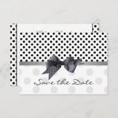 Schwarz-Weiß-Polka-Punkt Save the Date Hochzeit in (Vorne/Hinten)