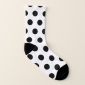 Schwarz-Weiß-Polka-Punkt Socken (Rechts - Außen)