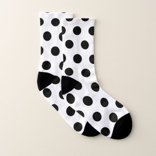 Schwarz-Weiß-Polka-Punkt Socken (Paar)
