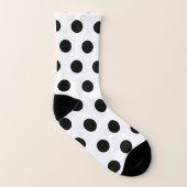 Schwarz-Weiß-Polka-Punkt Socken (Links - Innen)