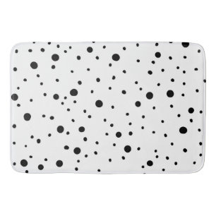 Schwarz-Weiß-Polka-Punkte Badematte