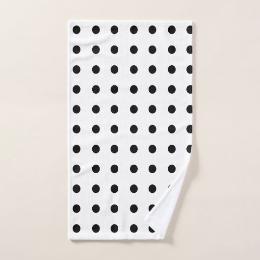 Schwarz-Weiß-Polka-Punkte Badhandtuch Set (Handtuch)