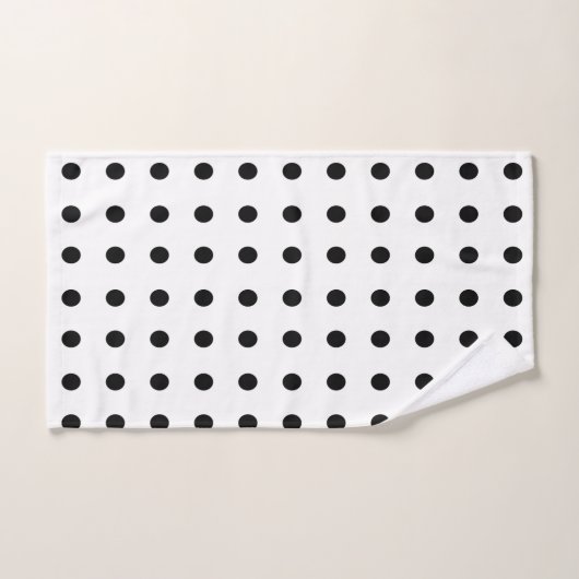Schwarz-Weiß-Polka-Punkte Badhandtuch Set (Handtuch)
