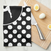 Schwarz-Weiß-Polka-Punkte; Ballett Handtuch (Viertel Falte)