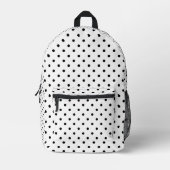 Schwarz-Weiß-Polka-Punkte Bedruckter Rucksack (Vorderseite)