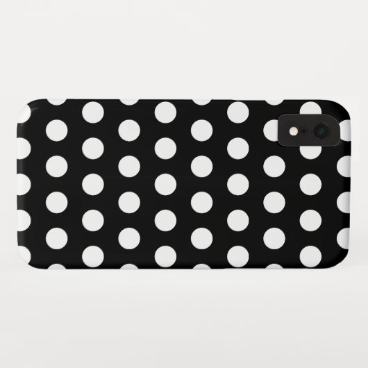 Schwarz-Weiß-Polka-Punkte Case-Mate iPhone Hülle (Rückseite (Horizontal))