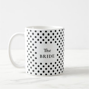 Schwarz-Weiß-Polka-Punkte Die BRAUT Kaffeetasse