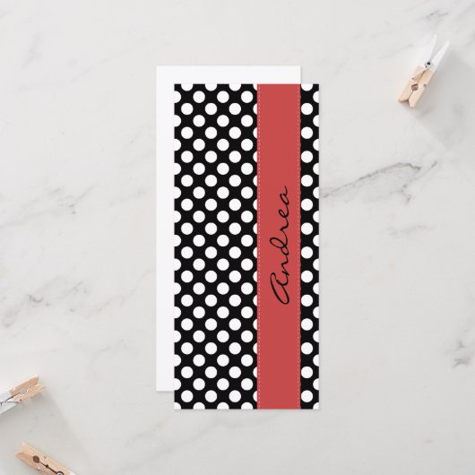 Schwarz-Weiß-Polka-Punkte, Dotter, Ihr Name (Vorderseite/Rückseite Beispiel)