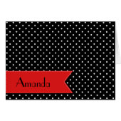 Schwarz-Weiß-Polka-Punkte, Dotter, Ihr Name (Vorderseite (Horizontal))