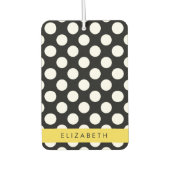 Schwarz-Weiß-Polka-Punkte, Dotter, Ihr Name Autolufterfrischer (Vorderseite)